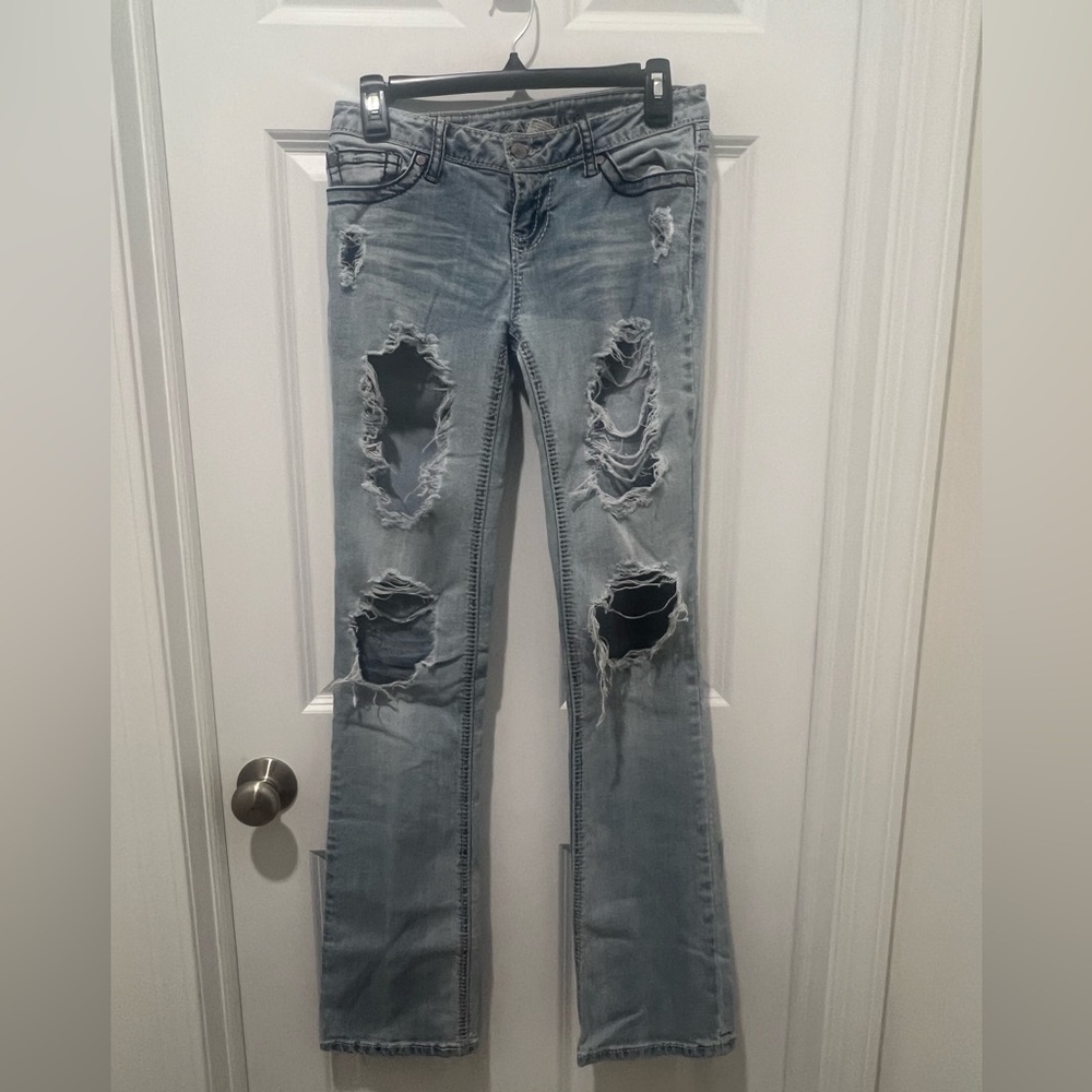 Blue Asphalt Distressed Light Blue Women's Jeans